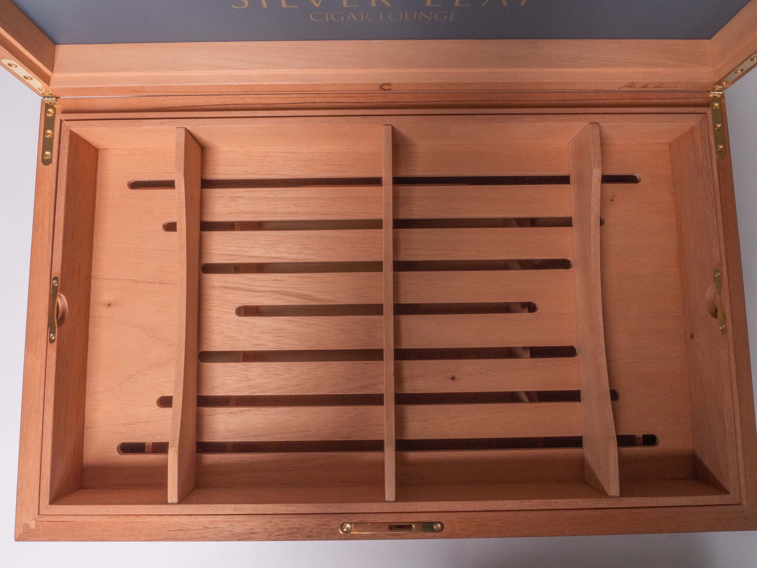 The Umbra: cedar cigar tray polished handles