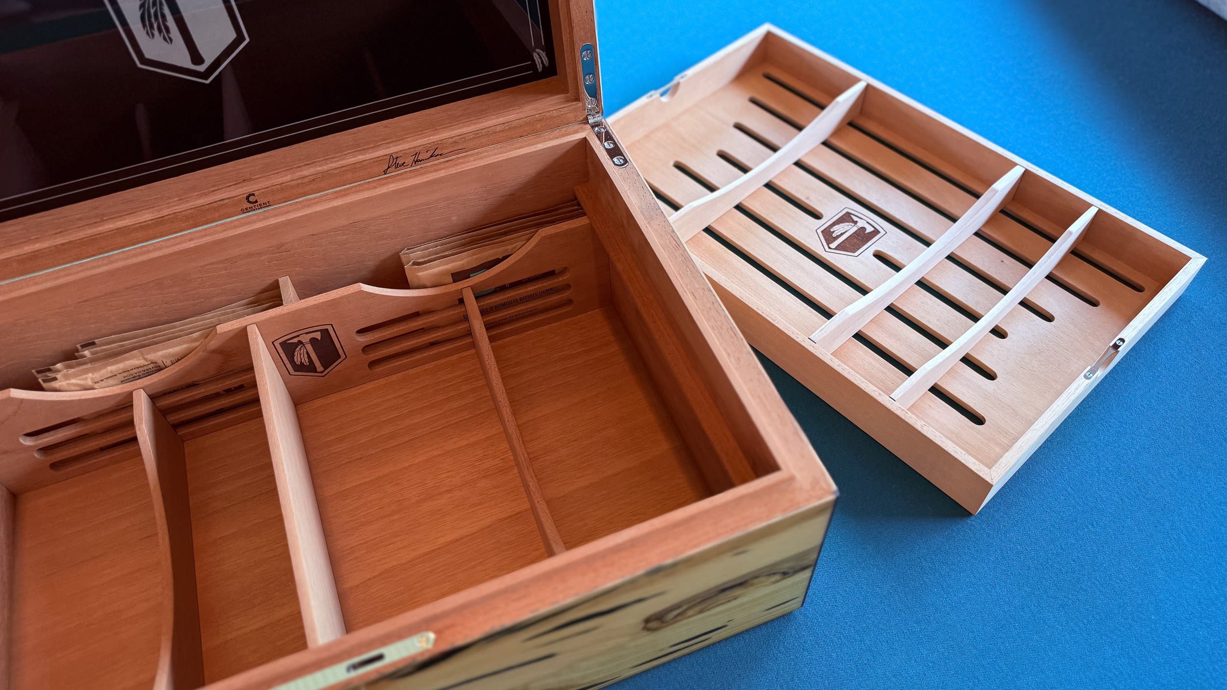 The Cypress — Blackline: centient luxury pecky cypress humidor lifestyle