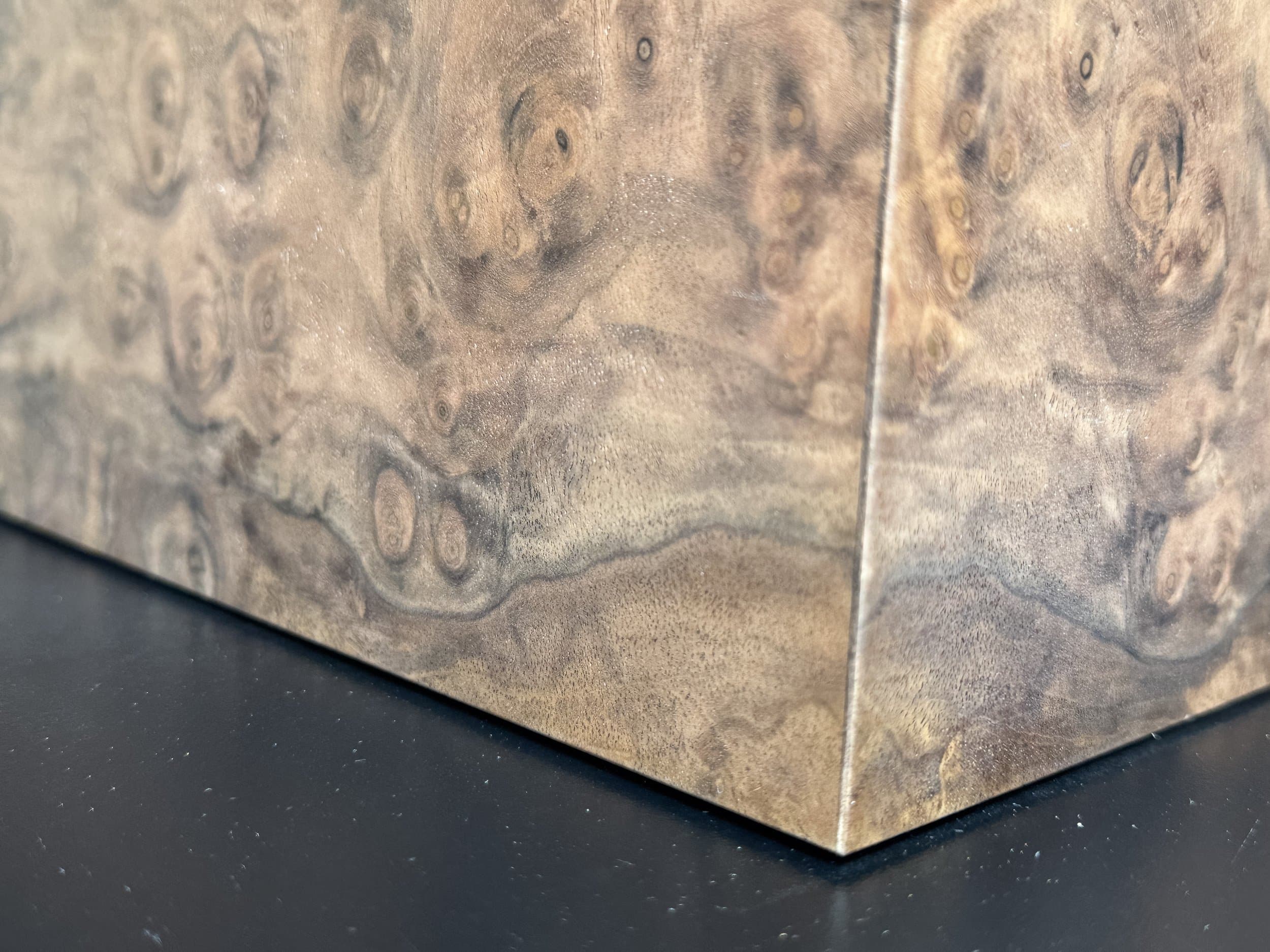 The Vitrine: centient luxury walnut burl humidor left bookmatch