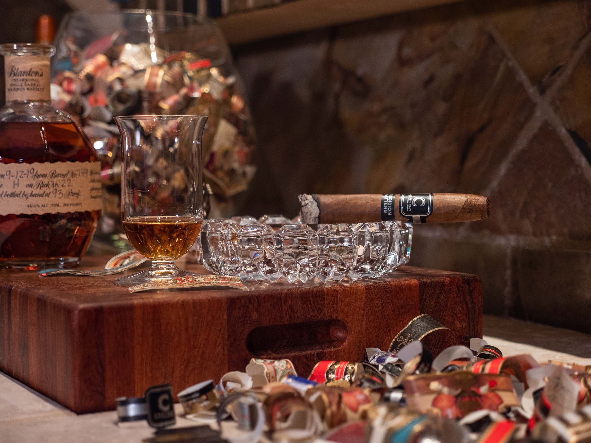 A single cigar, no pile, the kind you describe with two words, not one.
