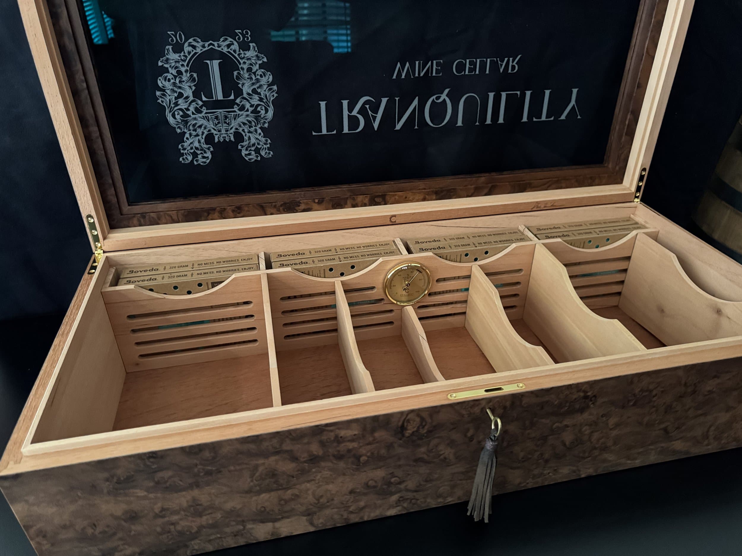 An open aging interior, packs and a gauge, nothing theatrical.