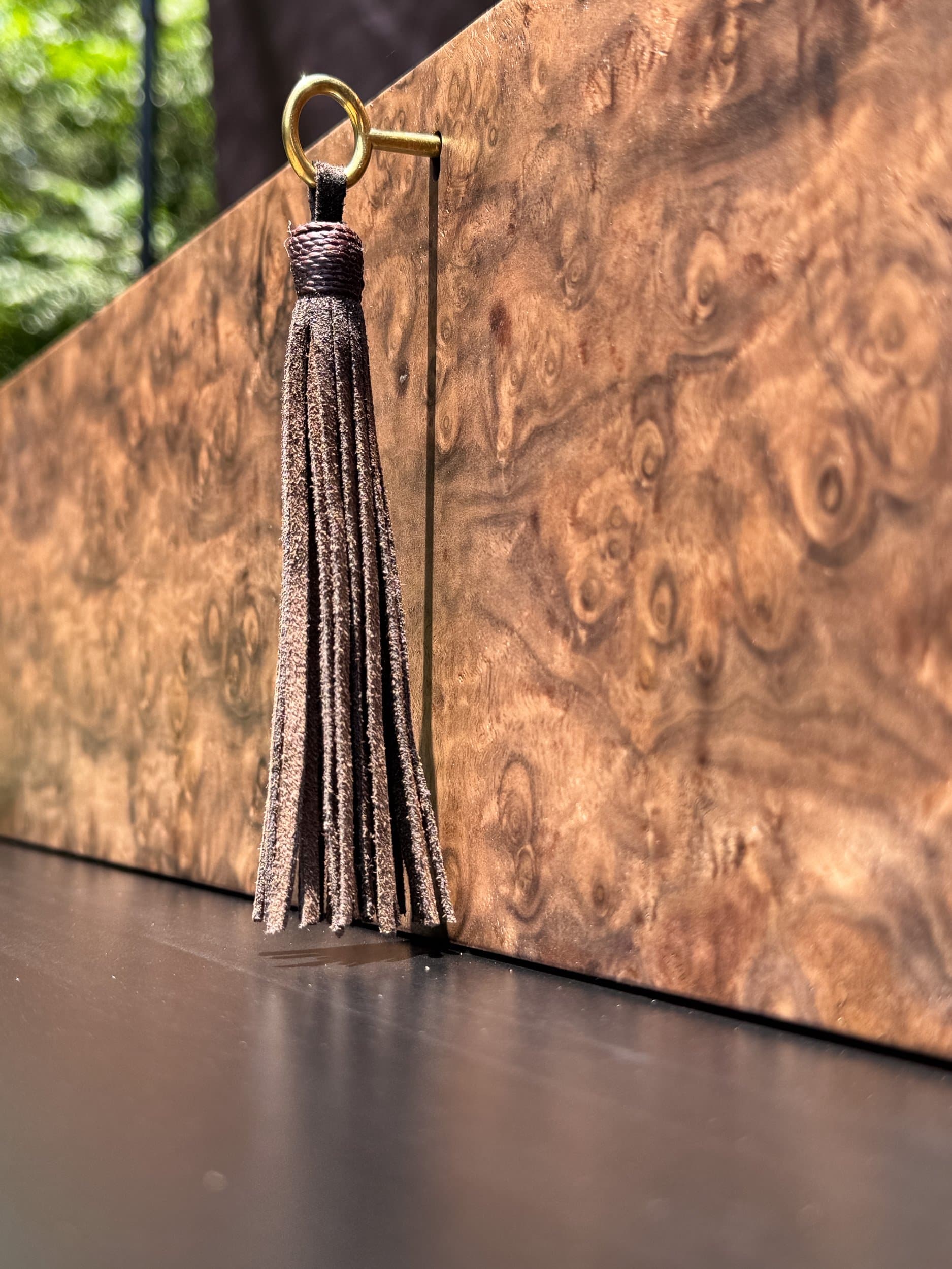 The Vitrine: centient luxury walnut burl museum glass humidor front key tassel