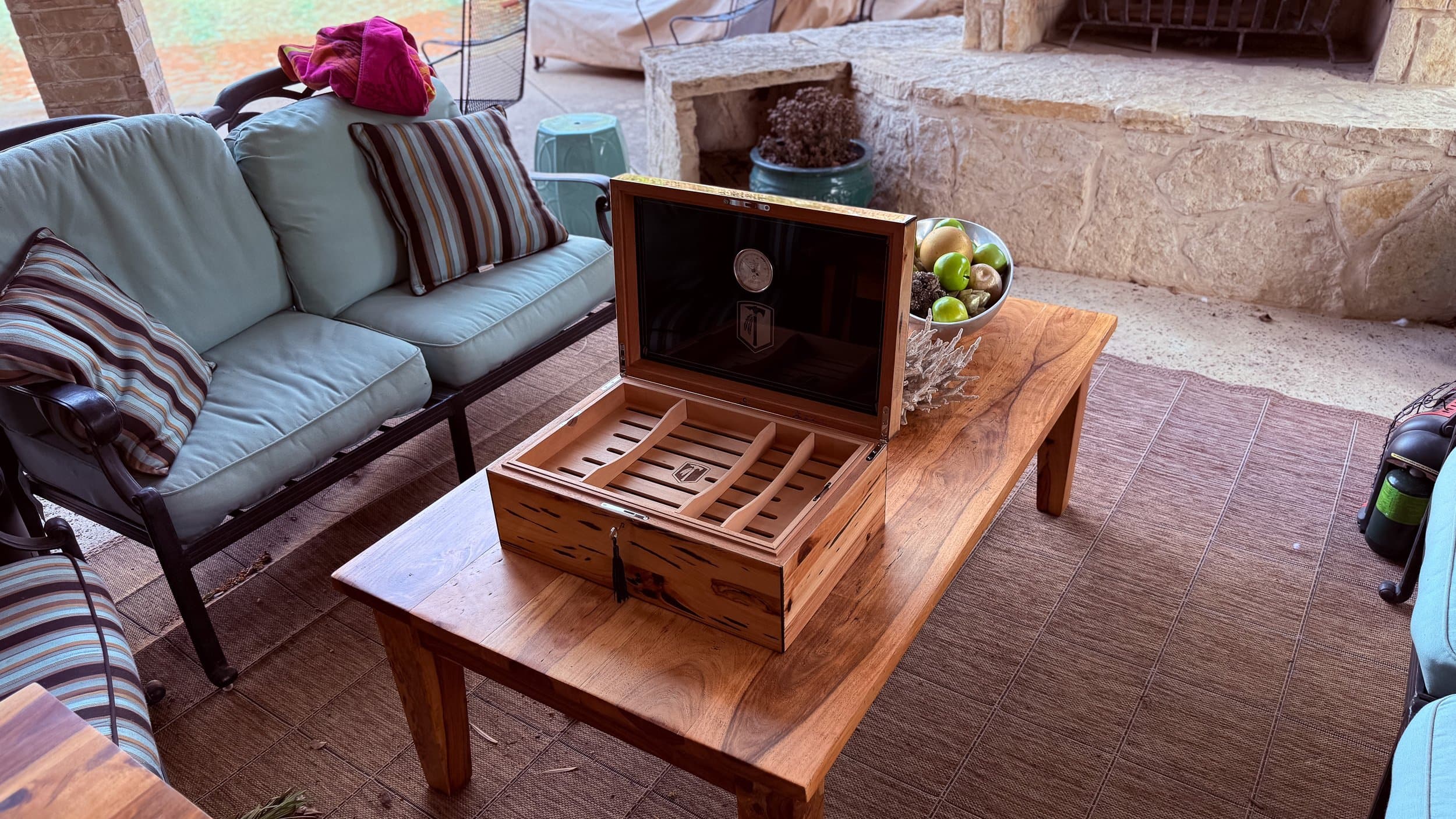 The Cypress — Blackline: centient pecky cypress humidor outdoor lifestyle