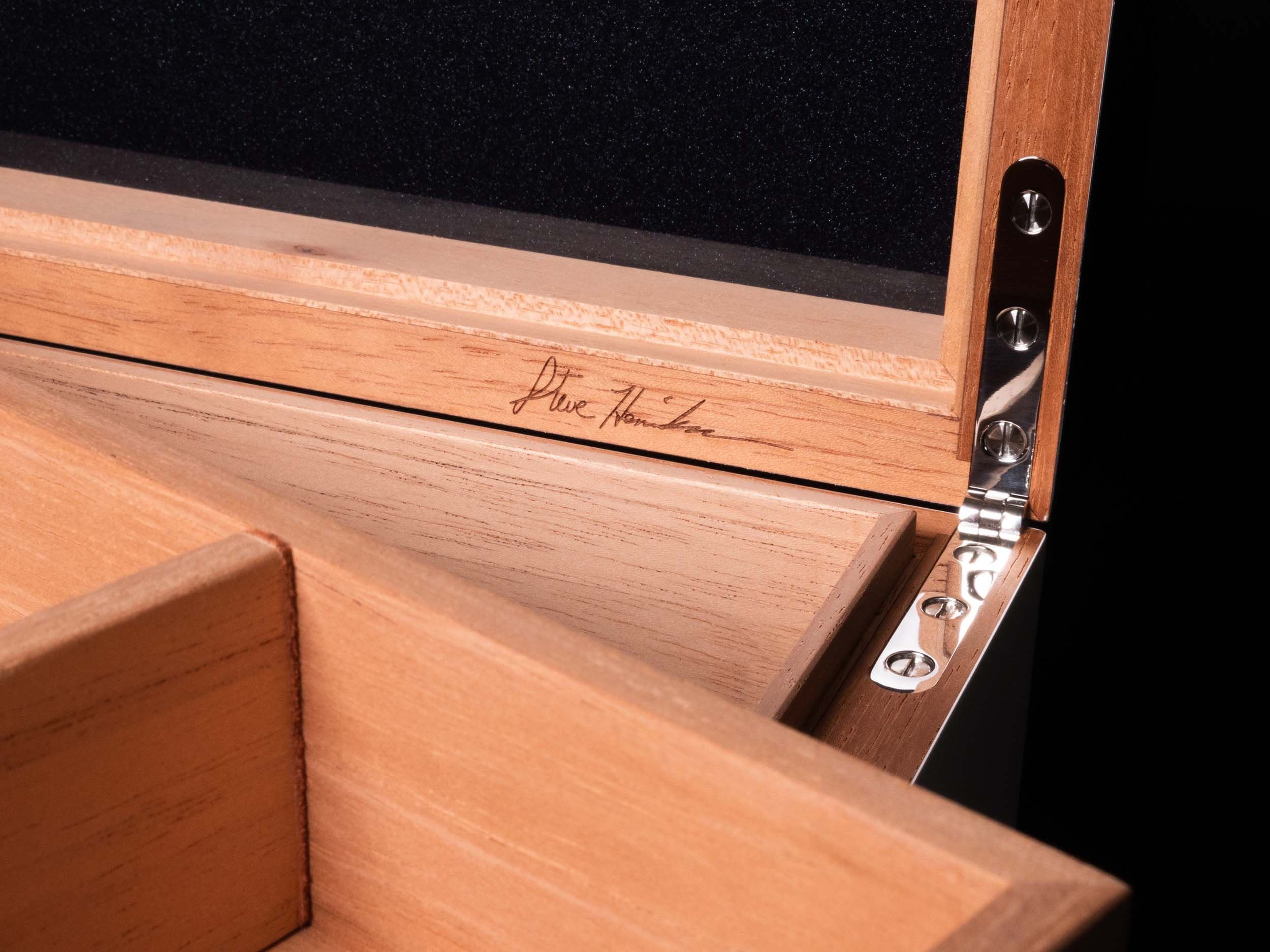 The Meridian: precision hinge stainless luxury humidor