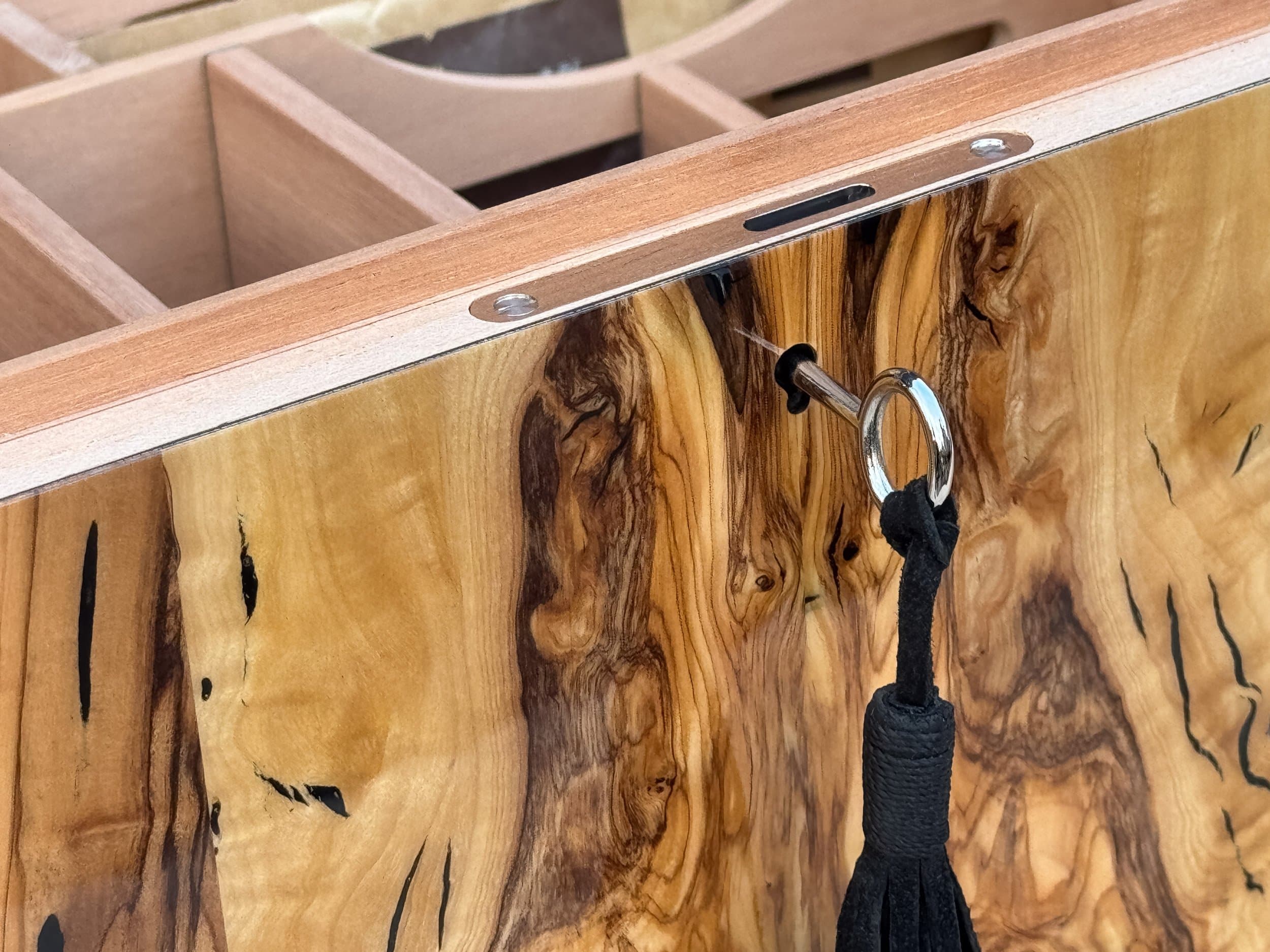 The Bethlehem: centient luxury bethlehem olivewood humidor key tassel box lock