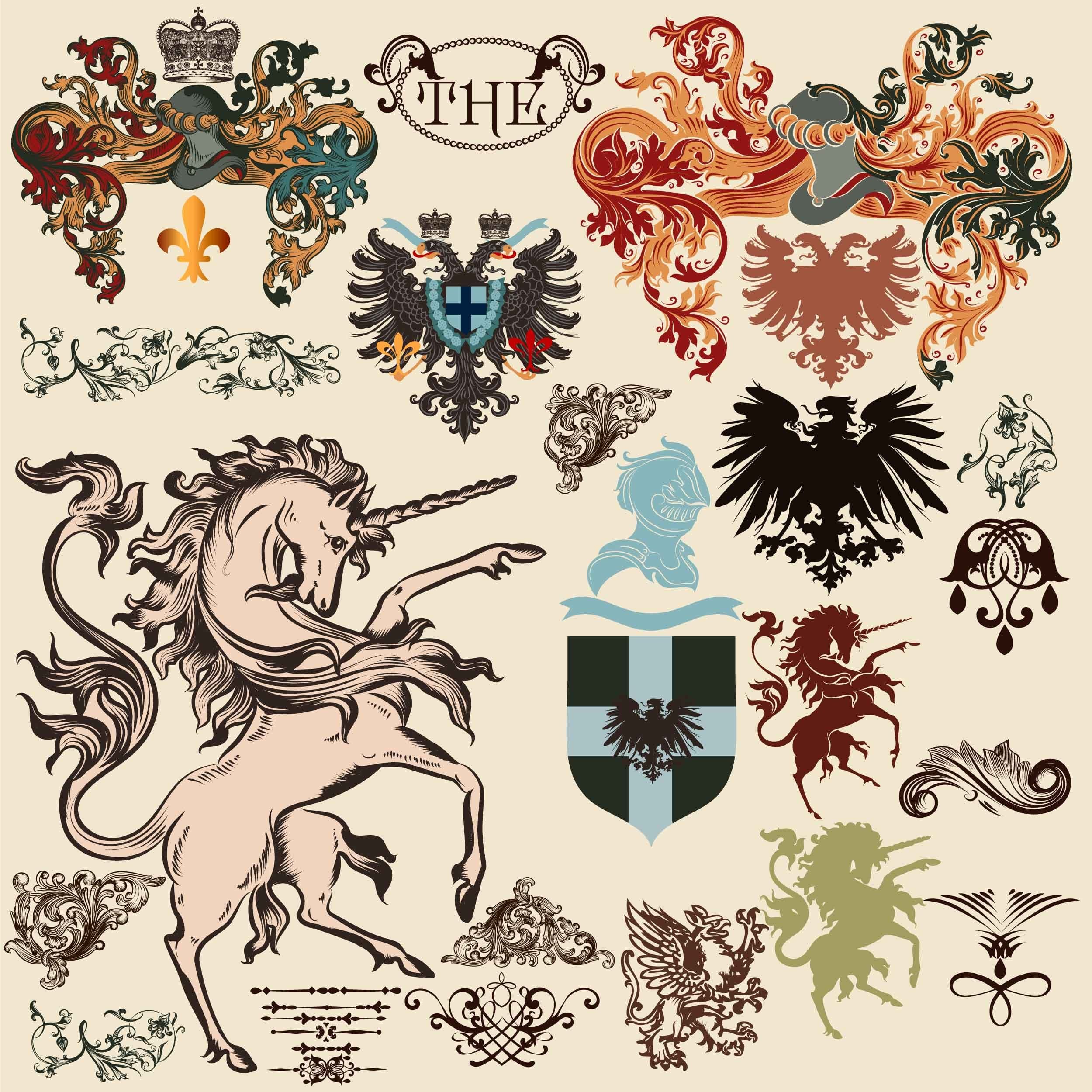 Heraldry coat of arms crest artwork for design inspiration