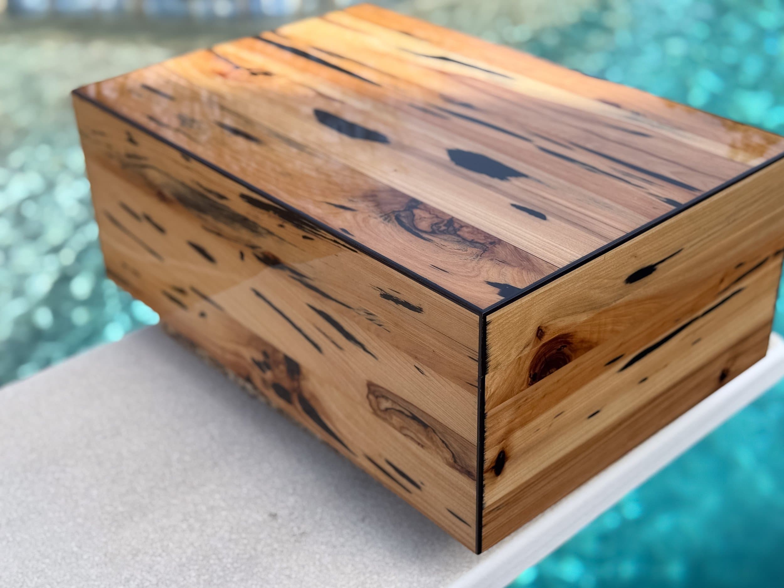 The Cypress — Blackline: centient luxury pecky cypress humidor angled