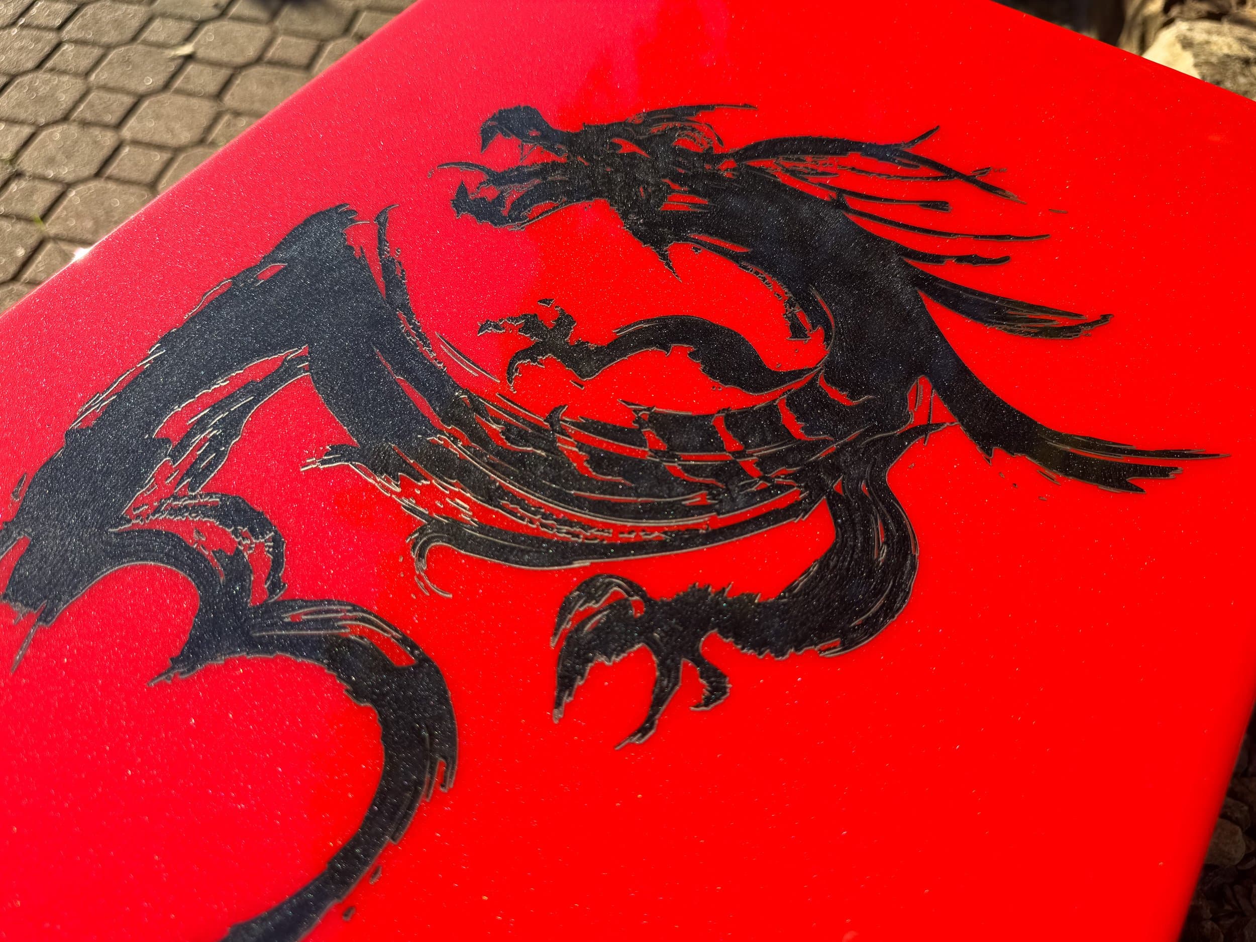 The Draconis: centient red dragon humidor close up