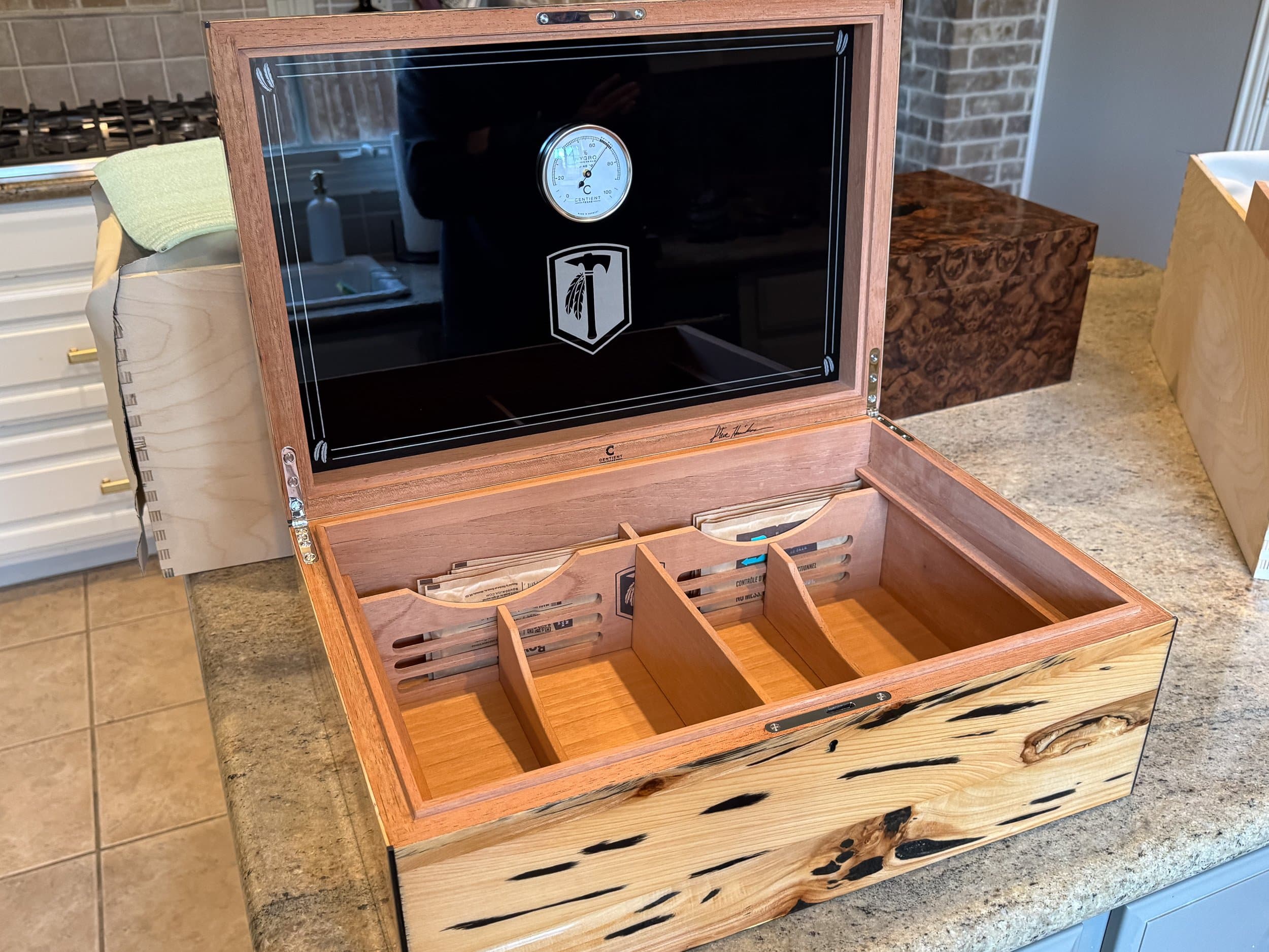 The Cypress — Blackline: centient luxury pecky cypress humidor open dividers